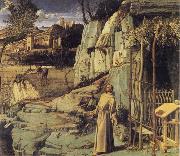 BELLINI, Giovanni St Francis in the Wilderness Spain oil painting artist